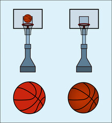 basketball and ball