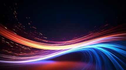 Naklejka premium Digital technology blue rhythm wavy lines abstract graphic poster web page ppt background