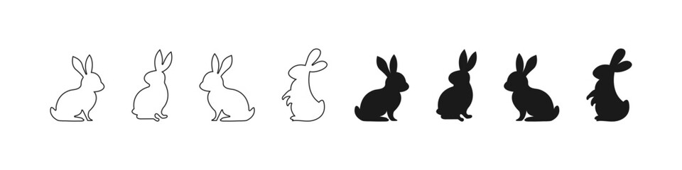 Bunny. Easter Bunny. Silhouette Easter Bunny. Rabbit vector icon - 726567172
