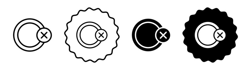 Ignore set in black and white color. Ignore simple flat icon vector