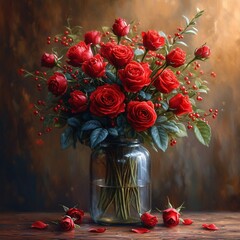 bouquet of red roses