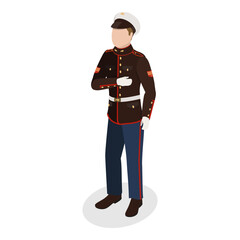 3D Isometric Flat Vector Set of Military People, Characters in Uniform. Item 2