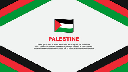 Palestine Flag Abstract Background Design Template. Palestine Independence Day Banner Cartoon Vector Illustration. Palestine Template