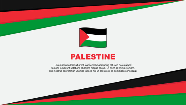 Palestine Flag Abstract Background Design Template. Palestine Independence Day Banner Cartoon Vector Illustration. Palestine Design