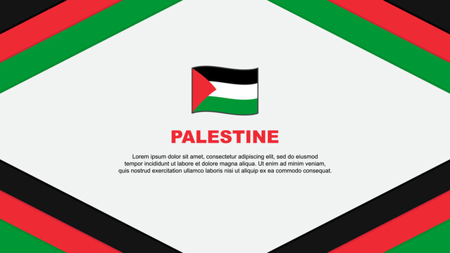 Palestine Flag Abstract Background Design Template. Palestine Independence Day Banner Cartoon Vector Illustration. Palestine Template