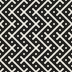Vector seamless pattern. Repeating geometric elements. Stylish monochrome background design.