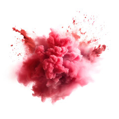 Abstract red dust  smoke cloud, a soft explode red dust cloudy on transparent png.
