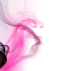 Abstract black and pink smoke cloud, a soft explode pink cloudy on transparent png.