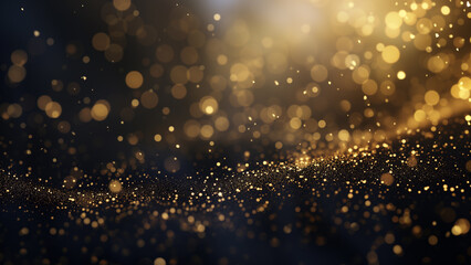 Golden Haze: Small Particles on a Dark Background
