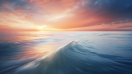 Fototapeta na wymiar Wonderful peaceful sunset at the sea, seascape background, tender and natural colors. Neural network AI generated art