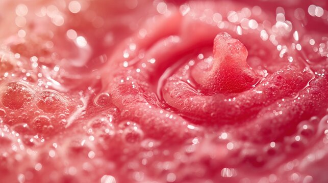 Raspberry rapture smoothie swirls captured in close-up for product photo. generative AI
