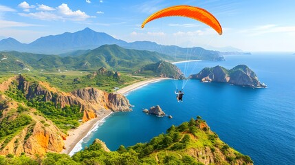 sports in a travel destination, paraglide