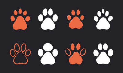 Different animal paw vector art design