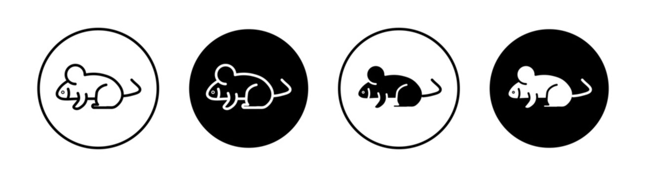Mouse Animal Vector Line Icon Illustration.