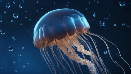 Fototapeta premium Jellyfish. Large jellyfish underwater. Marine life. AI generated