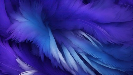 Obraz premium Stylish Blue and Purple Soft Feathers Background