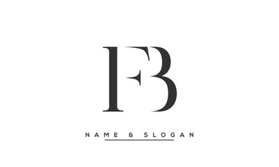 FB,  BF,  F,  B  Abstract  Letters  Logo  Monogram - obrazy, fototapety, plakaty