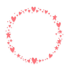 Circle frame formed by hearts. Valentine's Day background. Circular love background with hearts.
