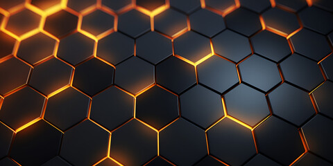 Dimensional Background With Hexagonal Abstract Light And Shadow Texture, uxury Background With Hexagonal Elements Editable,  Generative AI