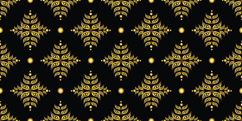 Seamless pattern. Abstract gold leaves. Vector illustration.