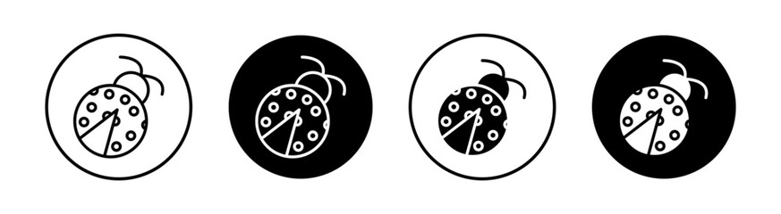 Ladybug flat line icon set. Ladybug Thin line illustration vector