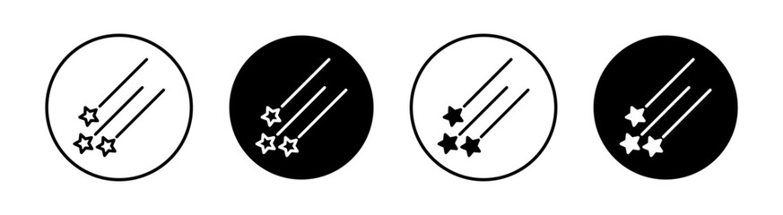 Meteor shower flat line icon set. Meteor shower Thin line illustration vector