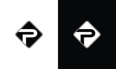 P letter in square modern creative business logo icon, letter p logo - obrazy, fototapety, plakaty