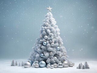 Christmas tree is decorated with all kinds of ornaments