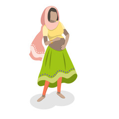 Fototapeta premium 3D Isometric Flat Vector Set of Different Ethnicity And Pregnancy, Maternity and Motherhood. Item 5