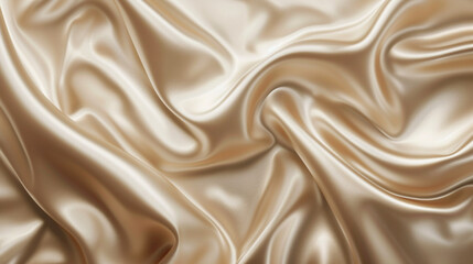 Beige satin background. Luxury elegant golden silk, satin texture. 