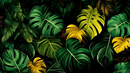 Naklejka premium Tropical Paradise - Colourful Jungle.