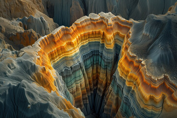 Obraz premium Surreal colorful landscape inspired by Grand Canyon. Background image. Created with Generative AI technology