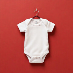 Cute newborn child cotton white baby suit clothes toddler front blank mockup fashion design background.kids boy girl infant textile ,clothing body wear shirt apparel mock-up template.