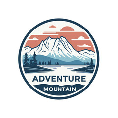 Aventure Mountain Logo Illustration