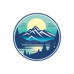 Aventure Mountain Logo Illustration