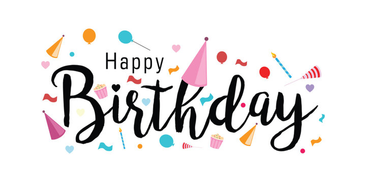 Happy Birthday typography vector design for greeting card, birthday card, invitation card. Birthday text, lettering composition. Vector illustration eps.10