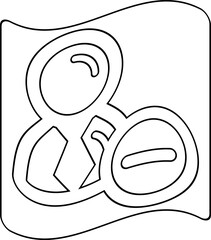 Man icon with minus sign doodle design.