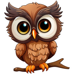 Fototapeta premium Cute owl clipart isolated on transparent background