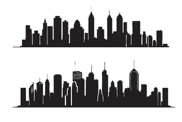 Silhouette of the city. City skyline. Vector illustration.