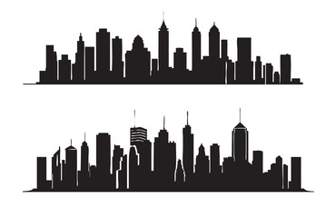 Obraz premium Silhouette of the city. City skyline. Vector illustration.