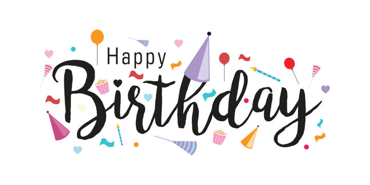 Happy Birthday typography vector design for greeting card, birthday card, invitation card. Birthday text, lettering composition. Vector illustration eps.10