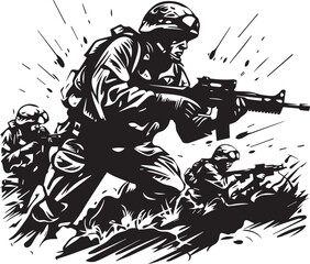 Soldiers Comic Style Vector