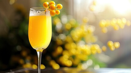 Beautiful mimosa drink - obrazy, fototapety, plakaty
