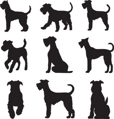 Airedale Terrier Dog Silhouette Bundle