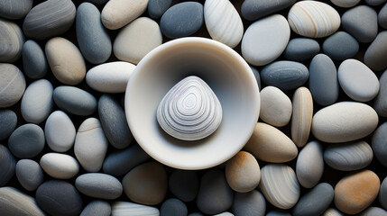 Fototapeta na wymiar Textured background of multicoloured patterned zen gravel. 