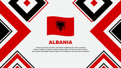 Albania Flag Abstract Background Design Template. Albania Independence Day Banner Wallpaper Vector Illustration. Albania Independence Day
