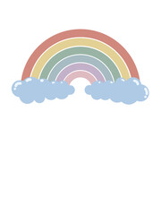 Aesthetic cute rainbow illustration png