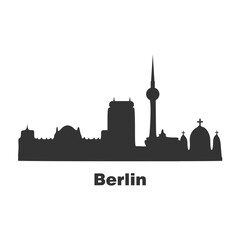 Berlin city icon contour  isolated on white background