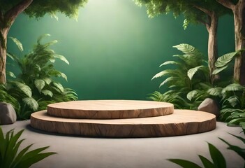 tropical garden with palm trees