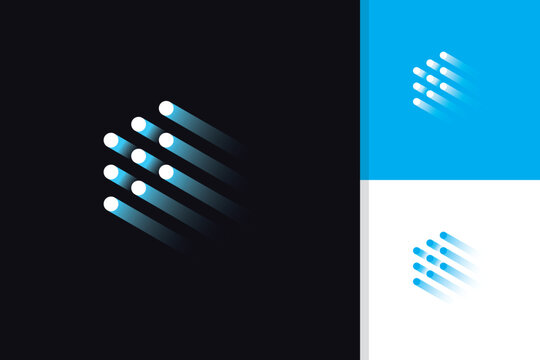 abstract digital technology logo design icon vector template